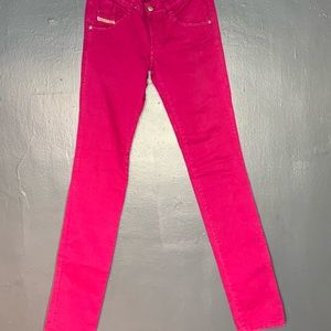 Women’s Diesel fuchsia denim.